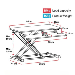 YoYo Desk 80 S - Product Dimensions