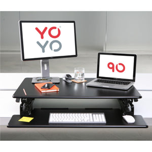 YoYo Desk 90 - Black Colour - Folded Office Setup