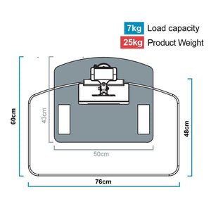 YoYo Desk Go 1 - Product Dimension - Top