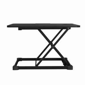 YoYo Desk Lite height adjustable desk converter shown in side profile with elevated work surface and compact base