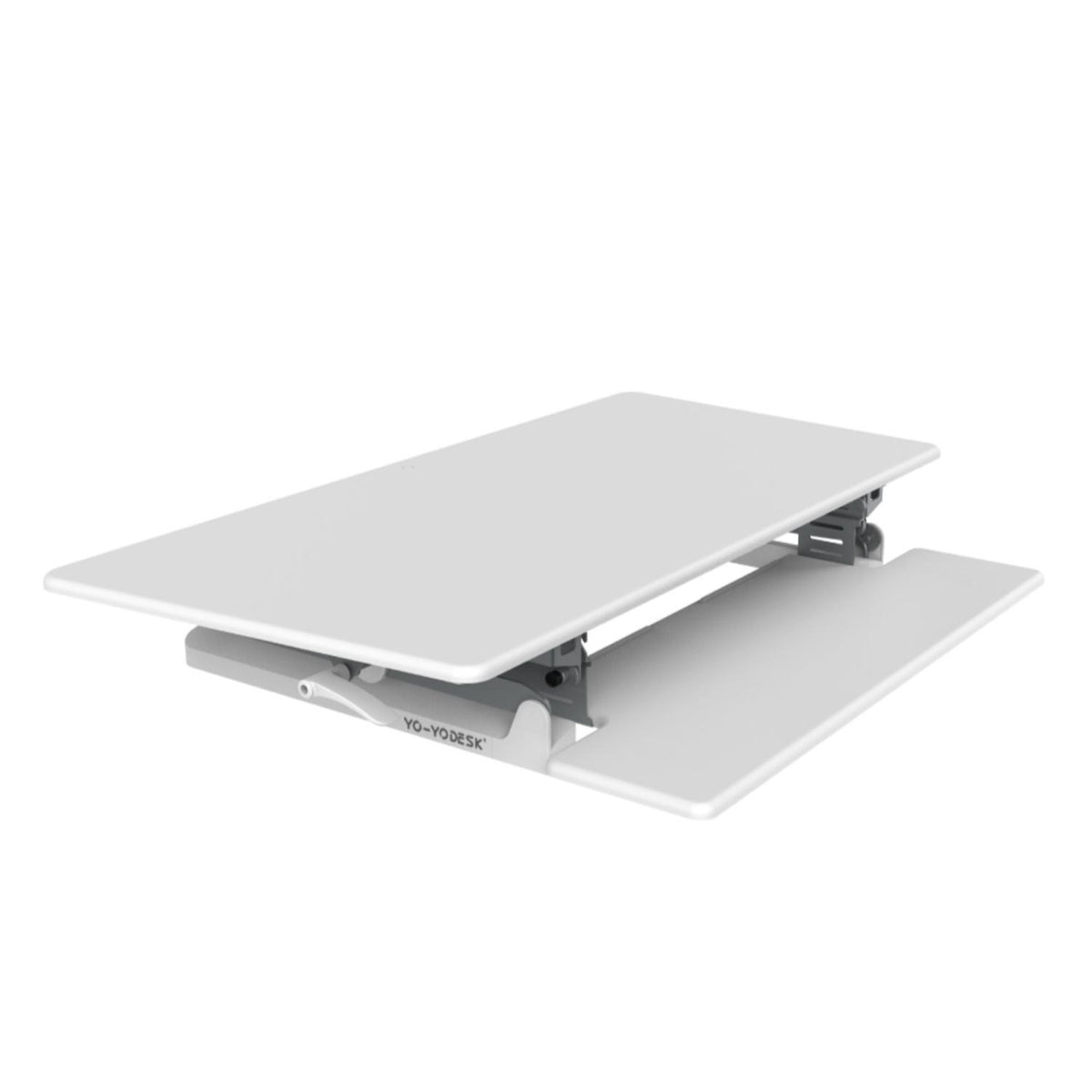 Yo Yo Desk 120 - White Colour - Folded Front Side View Studio Image