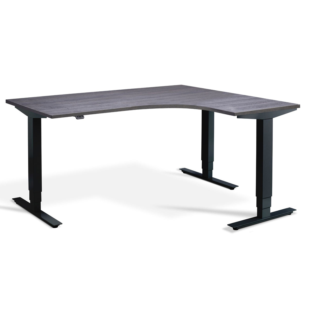Corner standing desk - Masta Radial in anthracite sherman oak