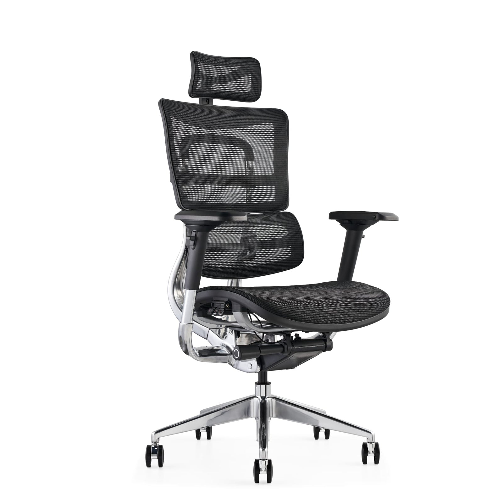 i29 chair mesh seat with ergo headrest right front view