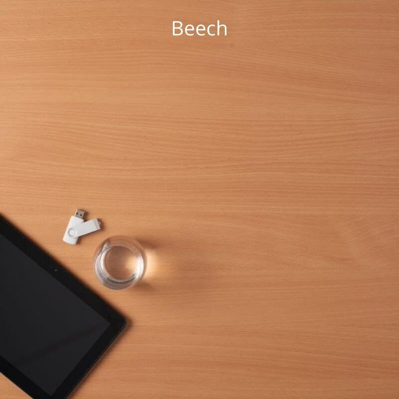 beech desk worktop sample zoomed in