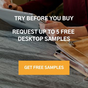Order up to 5 free desktop samples to help you choose your sit stand desk