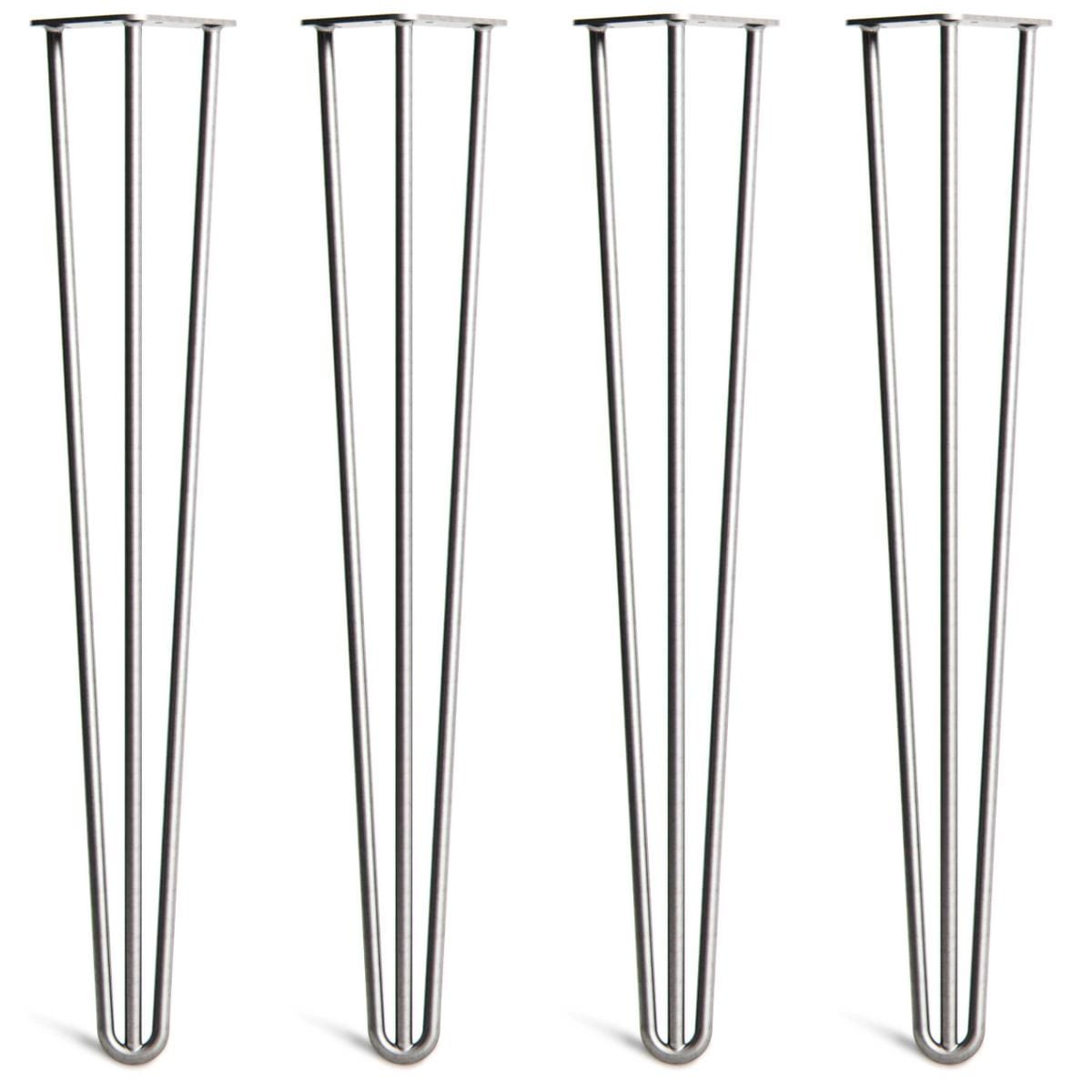 hairpin desk legs - clear coat heavy duty 4 legs side-by-side front view