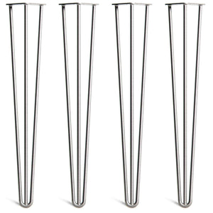 hairpin desk legs - clear coat heavy duty 4 legs side-by-side front view