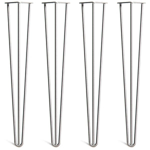 hairpin desk legs - clear coat classic style front view 4 legs side-by-side