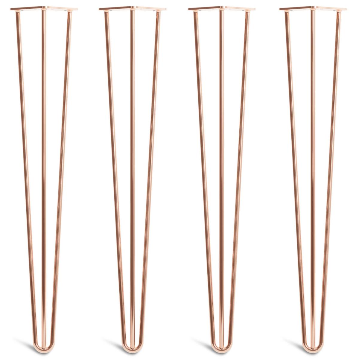 hairpin desk legs - copper 4 legs side-by-side front view