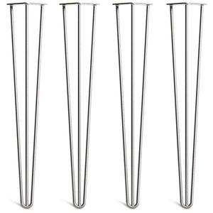 desk hairpin legs - stainless steel 4 legs next to each other front view