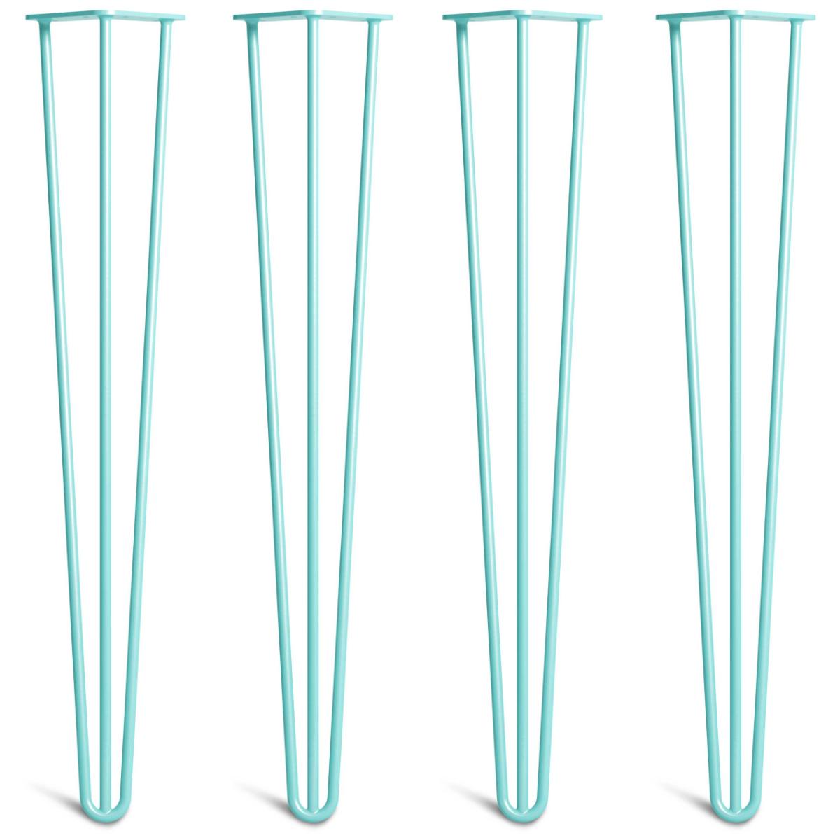 hairpin legs - duck egg blue front view 4 legs side-by-side
