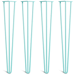 hairpin legs - duck egg blue front view 4 legs side-by-side