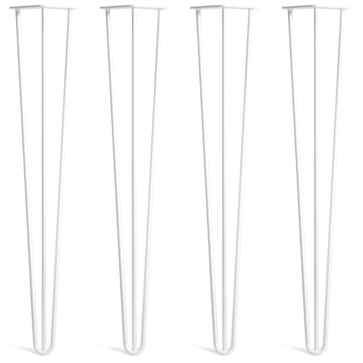 desk hairpin legs - white 4 legs side-by-side front view