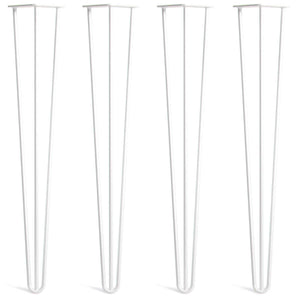 desk hairpin legs - white 4 legs side-by-side front view