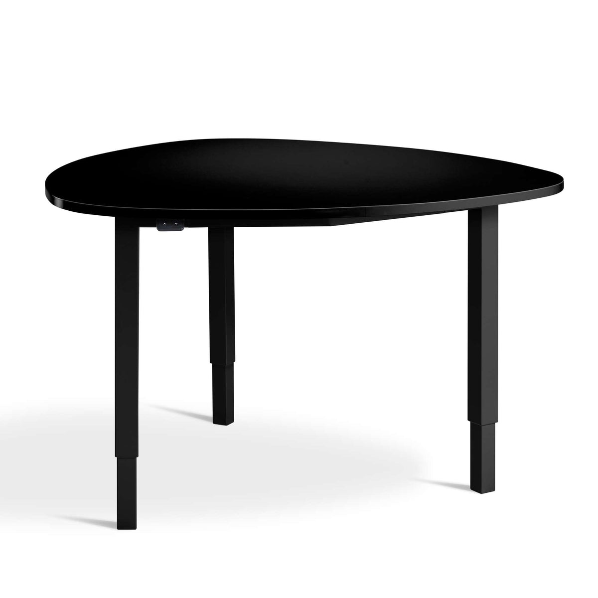 adjustable-height meeting table medium size with black top & frame front view