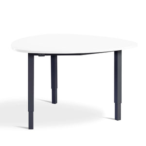medium height adjustable meeting table white top anthracite frame front view