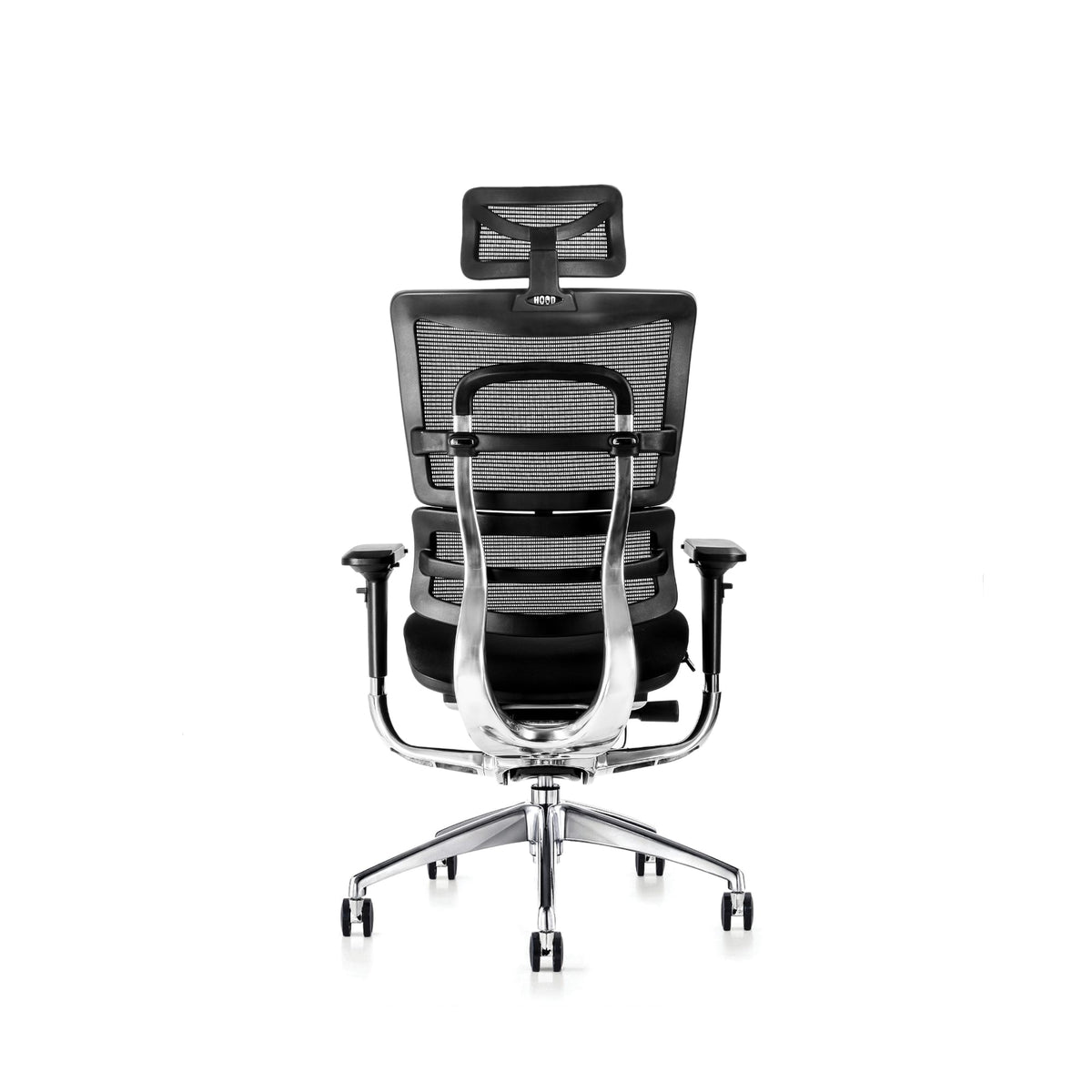 Hood i29 chair fabric seat with ergo headrest rear view