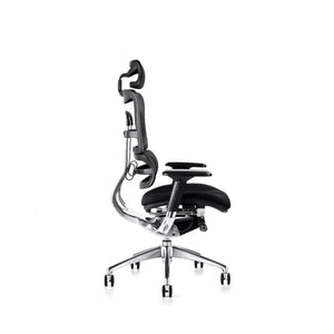 Hood seating i29 fabric seat with ergo headrest left side view