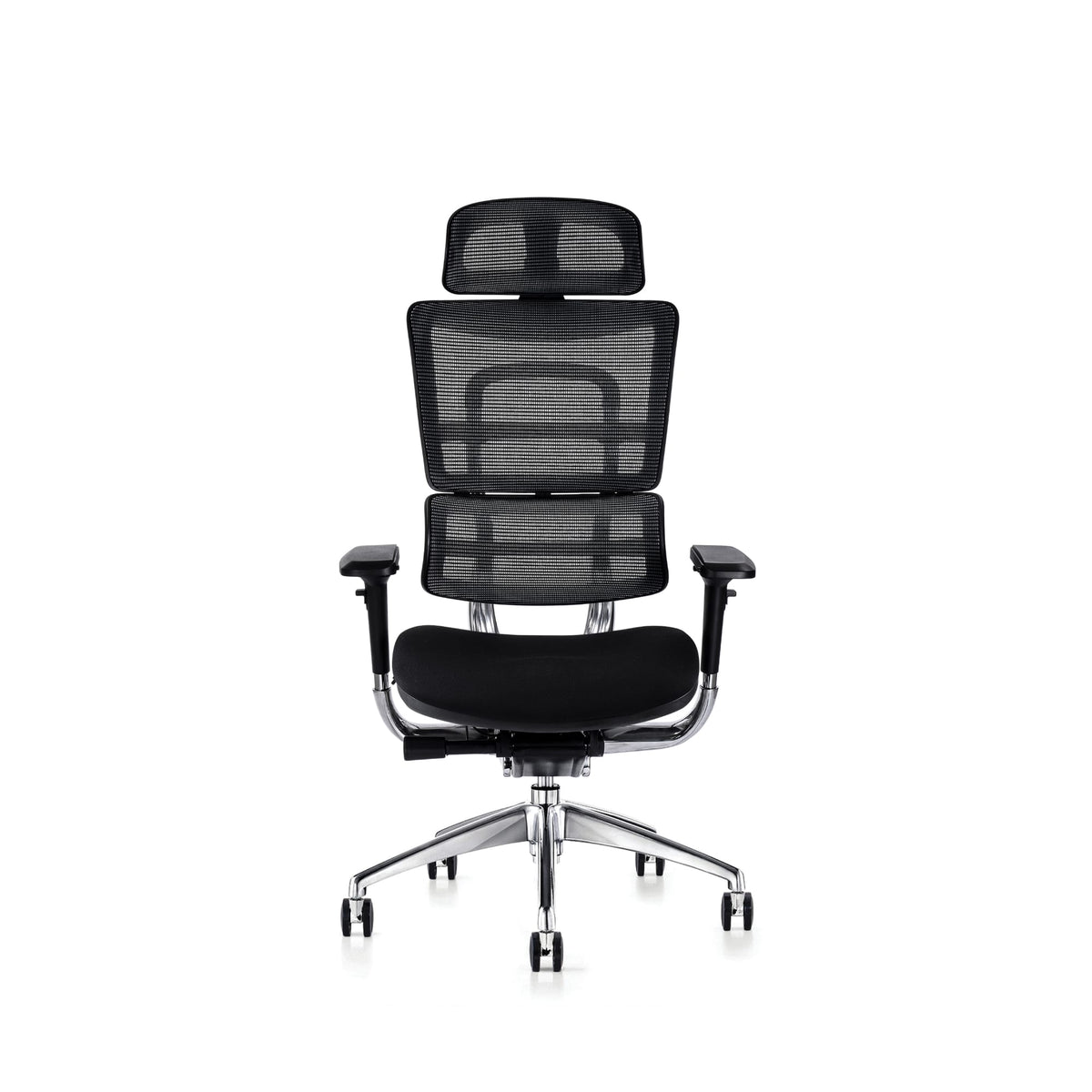i29 office chair fabric seat with executive head rest front view