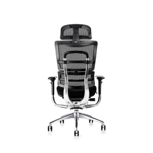 i29 chair fabric seat with executive head rest rear view