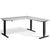 Masta grey corner standing desk with black frame - front view