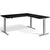 Masta Corner Sit Stand Desk Black with Silver Frame - front view