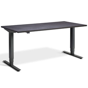Masta Electrically Height Adjustable Desk - Anthracite Frame Anthracite Sherman Oak Top