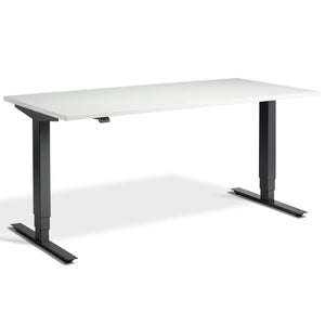 Masta white standing desk with anthracite frame front view