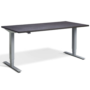 Masta Electrically Height Adjustable Desk - Silver Frame Anthracite Sherman Oak Top