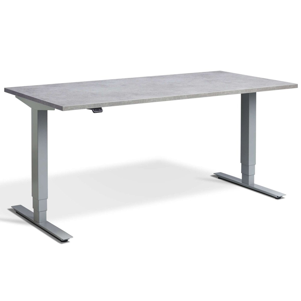 Masta Electrically Height Adjustable Desk - Silver Frame Concrete Top