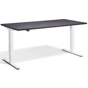 Masta Electrically Height Adjustable Desk - White Frame Anthracite Sherman Oak Top