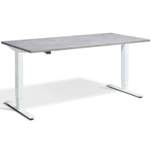 Masta Electrically Height Adjustable Desk - White Frame Concrete Top