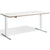 Masta White Height Adjustable Desk WIth Ply Edge Top and White Frame - front view