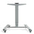 Rova single leg standing desk frame in silver front view