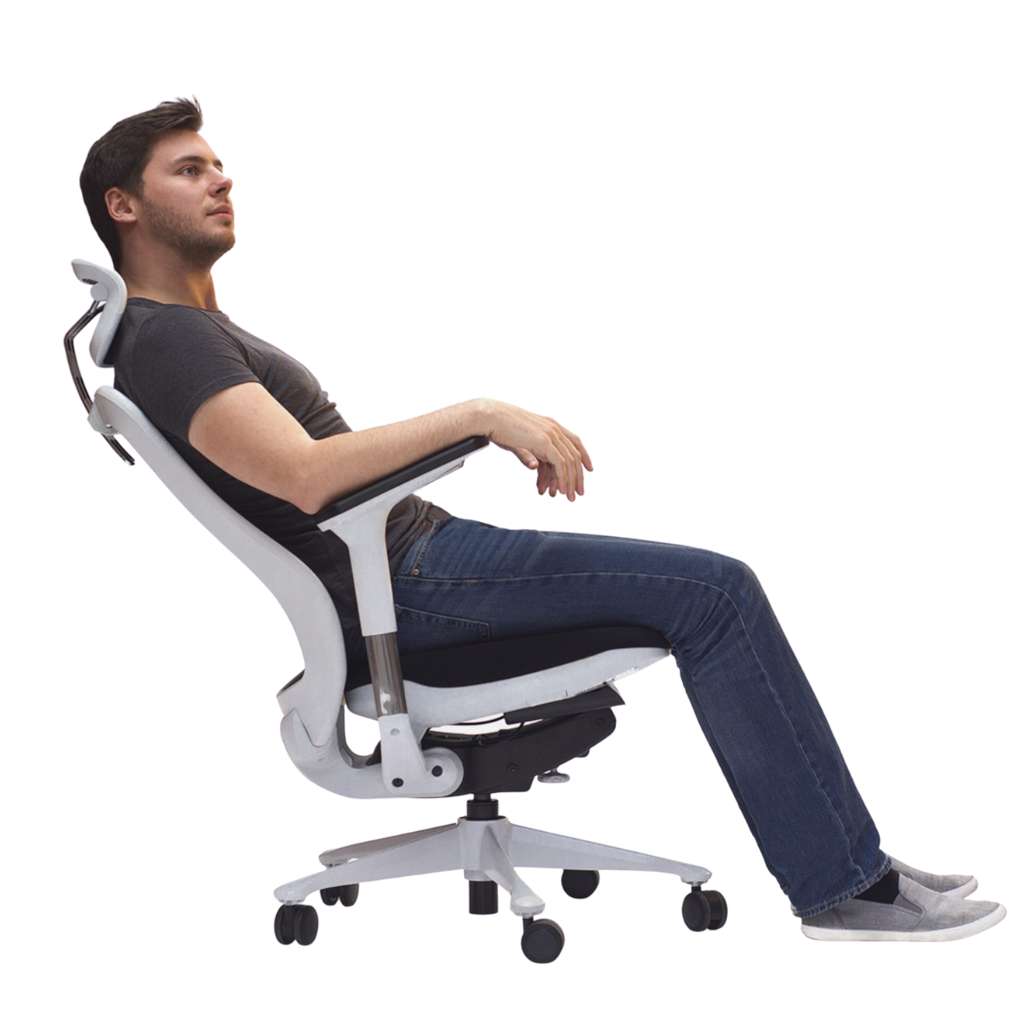 Man sitting in Koplus Symbian Chair