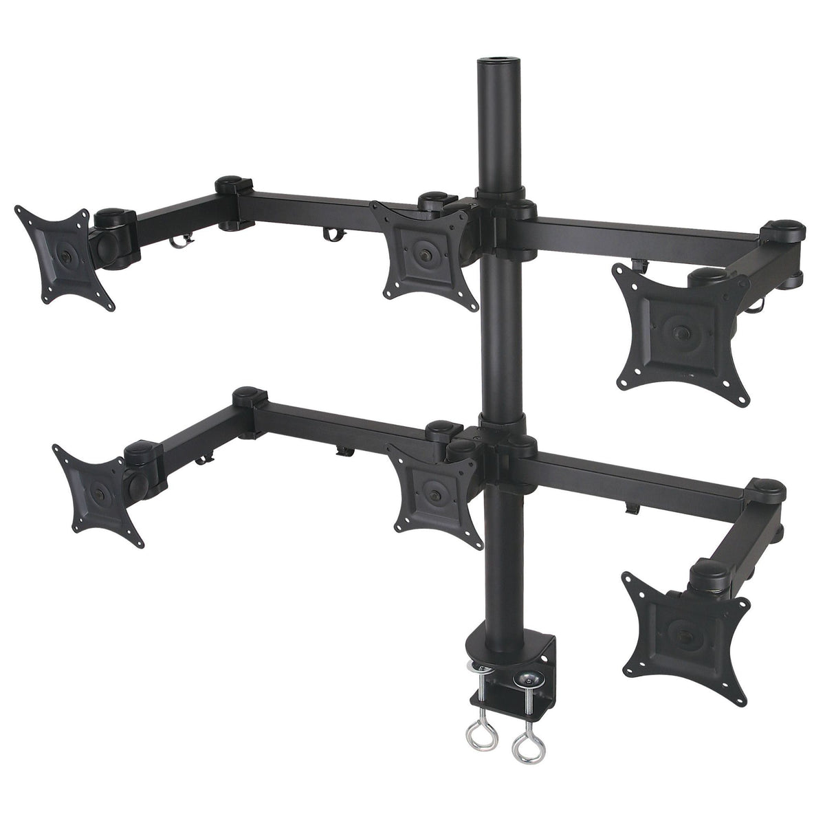 6 Stand Six Screen Monitor Stand - Metalicon Duro Heavy Duty - front from above