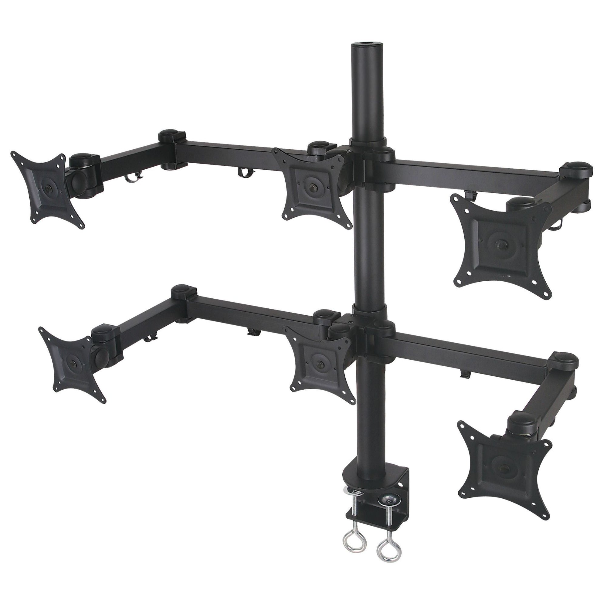 Six Screen Monitor Stand - Metalicon Duro Heavy Duty - front from above