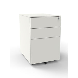 desk pedestal standard size in white front right view