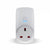 Wi-Fi plug-in thermostate - white view from front showing blue light indicator