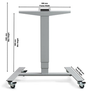 1 Leg Standing Desk Frame - Product Dimensions