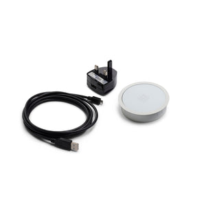 80mm Matt White Wireless Charger with Connector