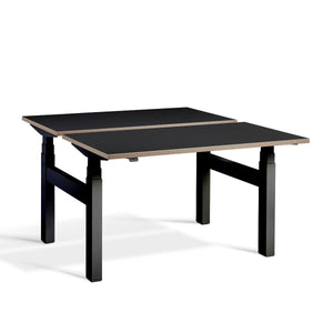 Double Standing Desk Frame - Black - With Custom Desk top