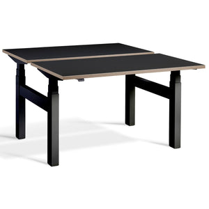 Duo Adjustable Desk Black Ply Edge Top Black Frame