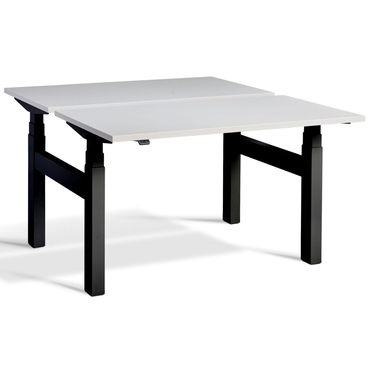 Duo Adjustable Desk Grey Top Black Frame
