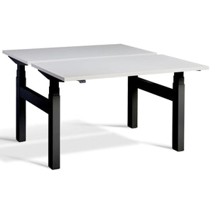 Duo Adjustable Desk Grey Top Black Frame