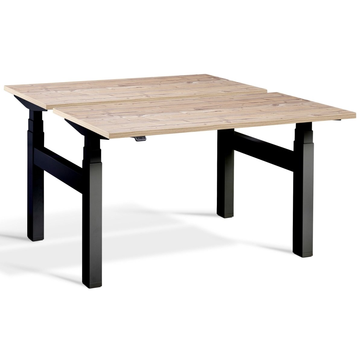 Duo Adjustable Desk Timber Top Black Frame
