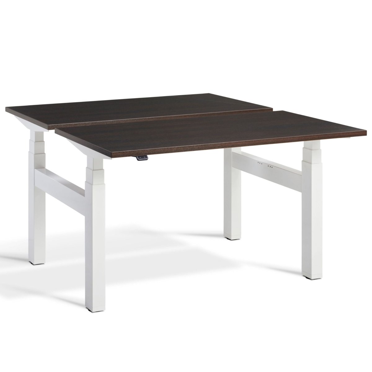 Duo Adjustable Desk Wenge Top White Frame