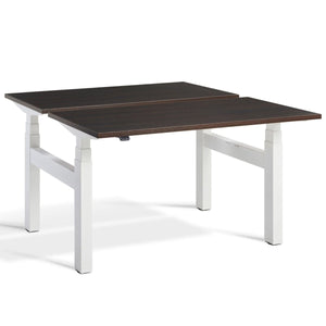 Duo Adjustable Desk Wenge Top White Frame