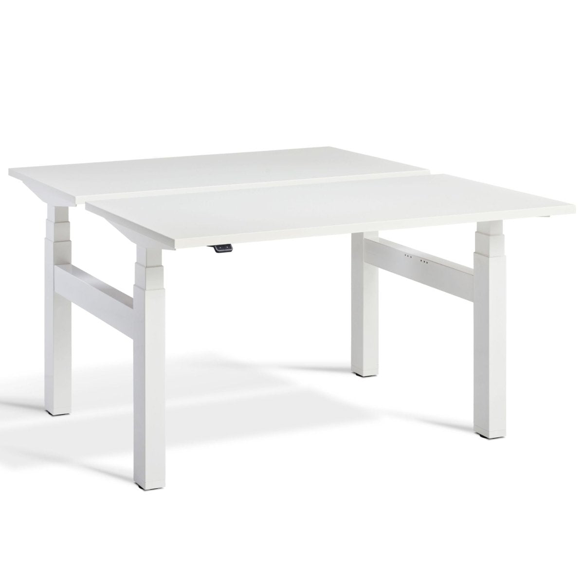 Duo Adjustable Desk White Top White Frame