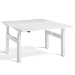 Duo Adjustable Desk White Top White Frame